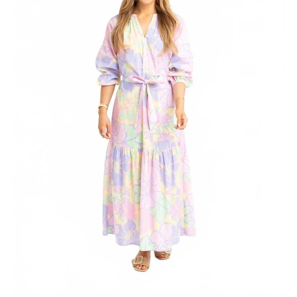 KARLIE Dresses & Skirts - NEW KARLIE floral v-neck maxi dress in pastel